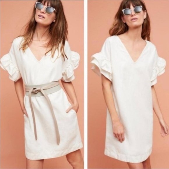 Anthropologie Dresses & Skirts - Maeve ruffled sleeve shift dress